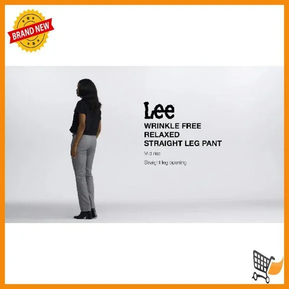 Petite Wrinkle-Free Relaxed Fit Straight Leg Pants Size 10